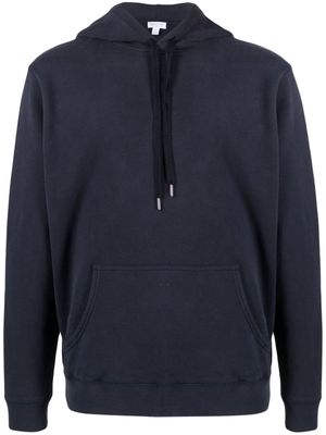 Sunspel drawstring-fastening cotton hoodie - Blue