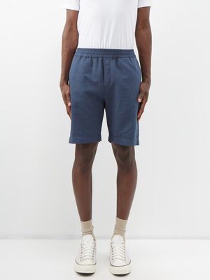 Sunspel - Elasticated-waist Cotton-blend Shorts - Mens - Blue Grey