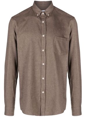 Sunspel flannel cotton shirt - Brown
