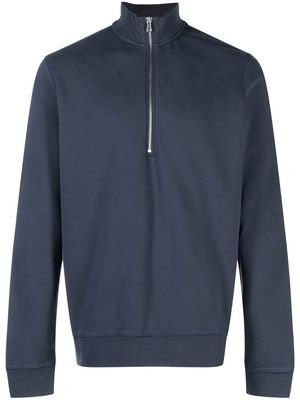 Sunspel half-zip front sweatshirt - Blue