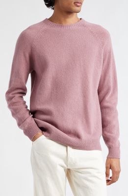 Sunspel Lambswool Crewneck Sweater in Vintage Pink