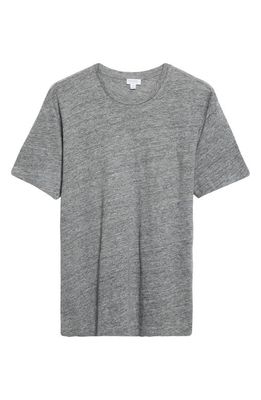 Sunspel Linen T-Shirt in Mid Grey Melange