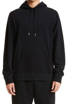 Sunspel Men's Cotton French Terry Hoodie in Black