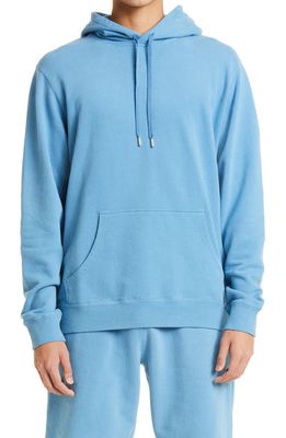 Sunspel Men's Cotton French Terry Hoodie in Lake Blue