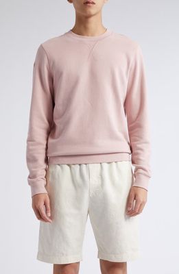 Sunspel Men's Cotton French Terry Sweatshirt in Shell Pink