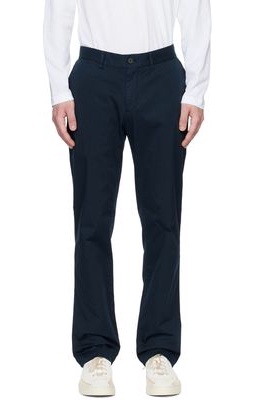 Sunspel Navy Silm-Fit Trousers