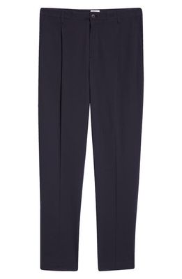 Sunspel Pleated Stretch Cotton Twill Trousers in Navy