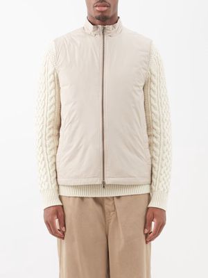 Sunspel - Quilted Shell Zip-up Gilet - Mens - Cream