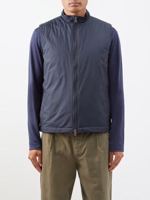 Sunspel - Quilted Shell Zip-up Gilet - Mens - Navy