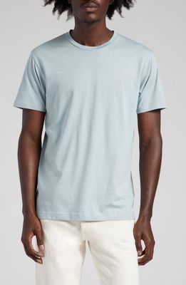 Sunspel Riviera Crewneck Organic Cotton T-Shirt in Blue Sage