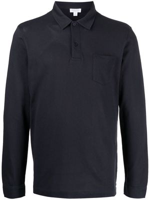 Sunspel Riviera long-sleeve polo shirt - Blue