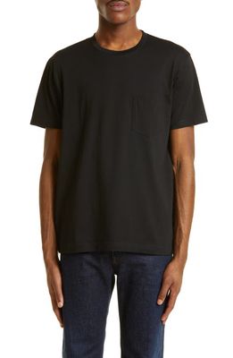 Sunspel Riviera Supima Cotton Pocket T-Shirt in Black
