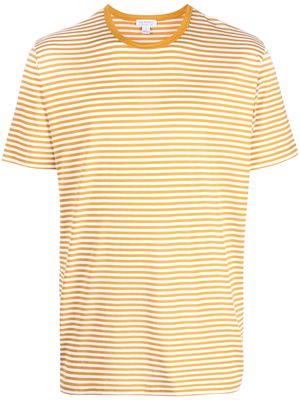 Sunspel stripe-pattern short-sleeve T-shirt - White