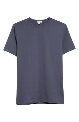 Sunspel Supima Cotton Crewneck T-Shirt in Slate Blue