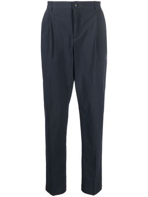 Sunspel textured-twill pleated chino trousers - Blue