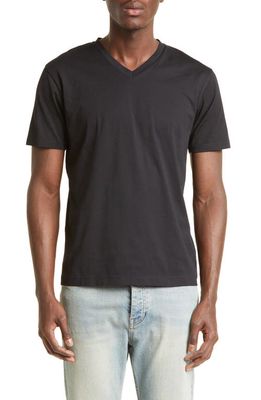 Sunspel V-Neck T-Shirt in Black