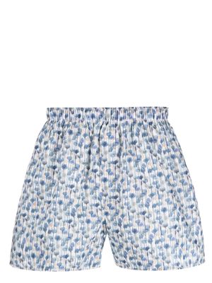 Sunspel watercolour-print cotton boxers - Blue