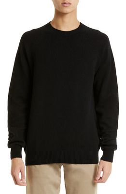 Sunspel Wool Crewneck Sweater in Black