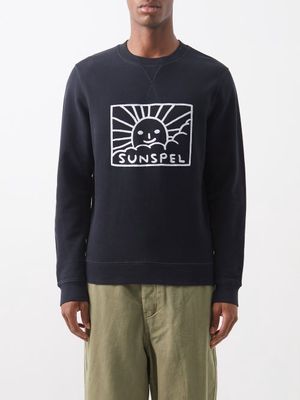 Sunspel - X David Shrigley Cotton-jersey Sweatshirt - Mens - Black