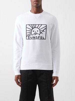 Sunspel - X David Shrigley Cotton-jersey Sweatshirt - Mens - White