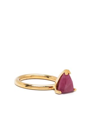SUOT STUDIO Treated Ruby & Silver Vermeil half Cut Marquise ring - Pink
