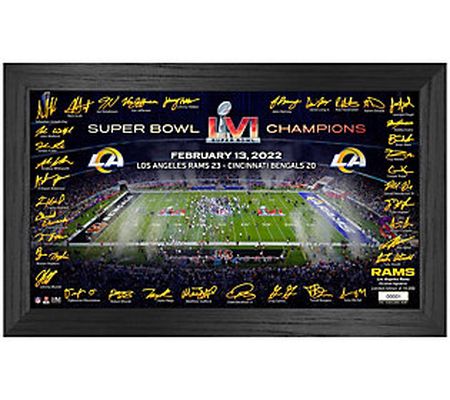 Super Bowl LVI Champions Rams Signature Grid Fr ame