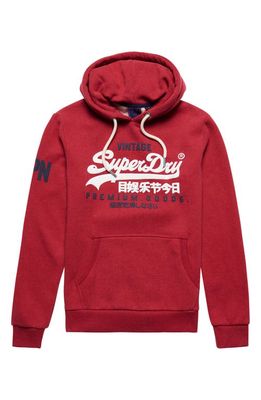 Superdry Classic Logo Graphic Hoodie in Rich Red Marl