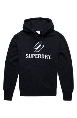 Superdry Men's Code Stacked Appliqué Hoodie in Black
