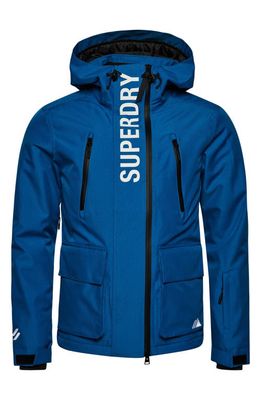 Superdry Rescue Waterproof Ski Jacket in Twilight Blue