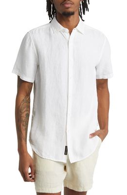 Superdry Studios Casual Short Sleeve Linen Button-Up Shirt in Optic