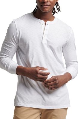 Superdry Studios Long Sleeve Organic Cotton & Lyocell Henley in Optic