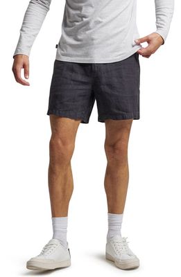 Superdry Studios Overdyed Linen Shorts in Blue Graphite