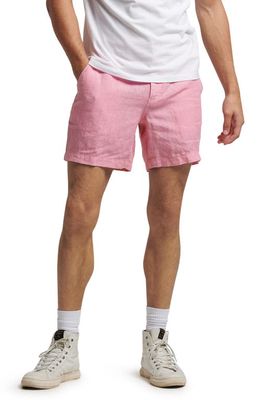 Superdry Studios Overdyed Linen Shorts in Fuchsia Pink
