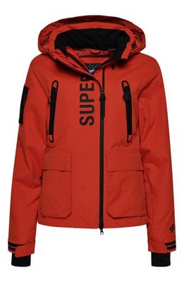 Superdry Ultimate Rescue Water Resistant Ski Jacket in Burnt Ochre