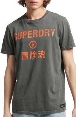 Superdry Vintage Corp Logo Graphic T-Shirt in Vintage Black