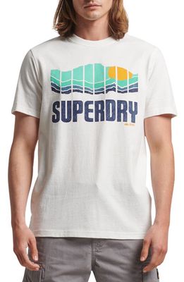 Superdry Vintage Great Outdoors Graphic Tee in Natural White Marl
