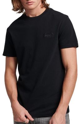 Superdry Vintage Logo Emblem Organic Cotton T-Shirt in Black