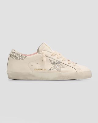 Superstar Swarovski Pearly Leather Low-Top Sneakers