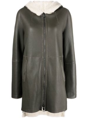 Suprema reversible hooded zip-up coat - Green
