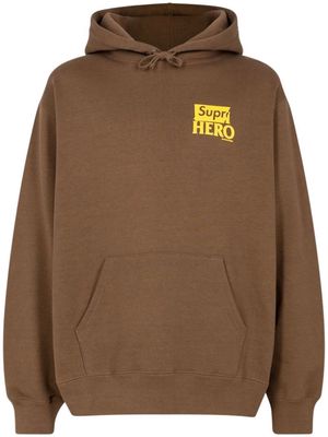 Supreme Antihero drawstring hoodie - Brown