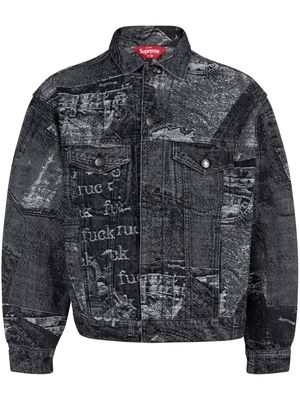 Supreme Archive denim jacquard trucker jacket - Black