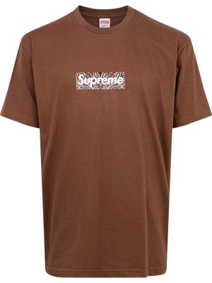 SUPREME bandana box-logo T-shirt "FW19" - Brown
