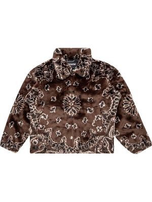 Supreme Bandana faux fur bomber jacket - Brown