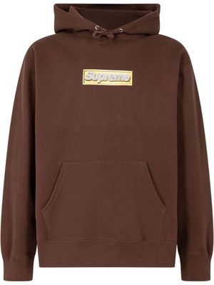 Supreme Bling Box Logo drawstring hoodie - Brown