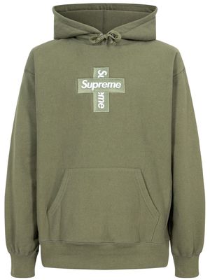 Supreme cross box logo hoodie - Green