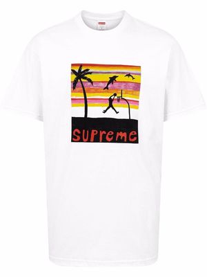 Supreme Dunk-print T-shirt - White