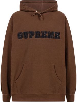 Supreme lace-detail logo hoodie - Brown