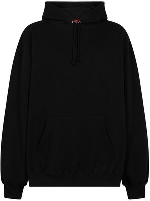 Supreme logo-appliqué cotton hoodie - Black