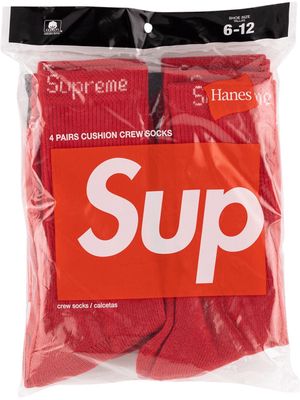 Supreme logo embroidered socks