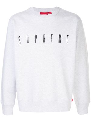 Supreme logo embroidered sweatshirt - Grey